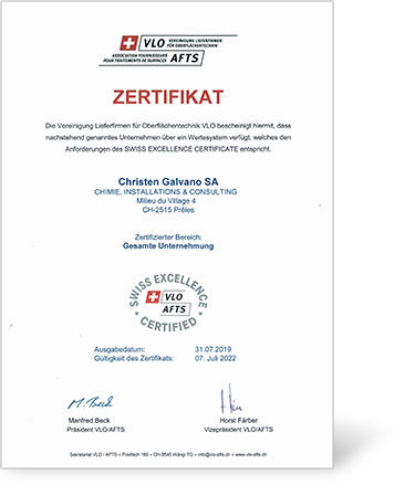 Certificat Swiss 2021